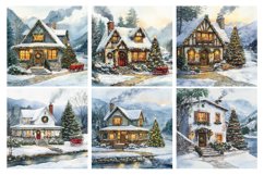 Christmas Cottage Vol.2 Digital Paper Pack, 20 PNG and JPEG Product Image 2