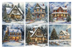 Christmas Cottage Vol.2 Digital Paper Pack, 20 PNG and JPEG Product Image 3
