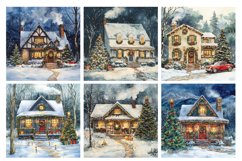 Christmas Cottage Vol.2 Digital Paper Pack, 20 PNG and JPEG Product Image 4