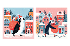 Christmas Penguin Digital Paper Pack, 20 PNG and JPEG Product Image 5