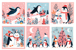 Christmas Penguin Vol.2 Digital Paper Pack, 20 PNG and JPEG Product Image 4