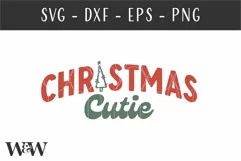 Christmas Cutie SVG |Retro Kids Christmas SVG Product Image 2