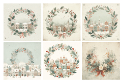 Christmas Wreath Digital Paper Pack, 20 PNG and JPEG Product Image 3