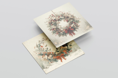 Christmas Wreath Digital Paper Pack, 20 PNG and JPEG Product Image 6