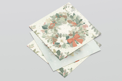 Christmas Wreath Digital Paper Pack, 20 PNG and JPEG Product Image 7
