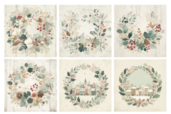 Christmas Wreath Digital Paper Pack vol.2, 20 PNG and JPEG Product Image 4