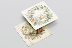 Christmas Wreath Digital Paper Pack vol.2, 20 PNG and JPEG Product Image 6