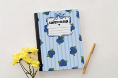 Blueberry Composition Notebook Cover | Notebook Cover Product Image 3