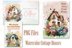 Cute Cottage Clipart, Watercolor Houses,Cozy Cottage PNG Product Image 3