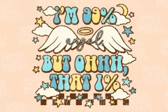 I'm 99 Percent Angel Sublimation Design PNG, Retro T Shirt Product Image 1