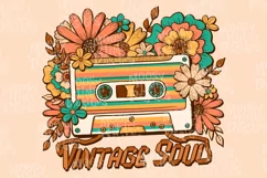 Vintage Soul Floral Cassette Tape Retro Sublimation Design Product Image 1