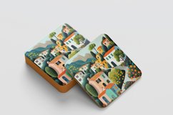 Cute Village Digital Paper Pack, 16 PNG and JPEG images Product Image 7