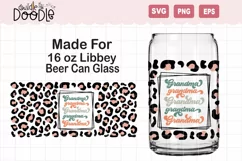 Grandma Animal Print for Libbey Beer Can Glass Seamless SVG Product Image 1