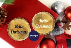 2 Wood slices Mockup, Two Wood Christmas Ornaments Mockup Product Image 3