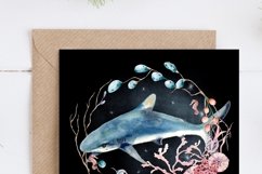Shark with Coral Ocean Wreath Sublimation Design Product Image 6