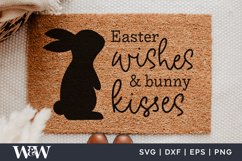 Easter Wishes &amp; Bunny Kisses SVG | Easter Doormat Cut File Product Image 1