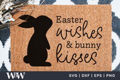 Easter Wishes &amp; Bunny Kisses SVG | Easter Doormat Cut File Product Image 2