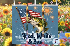 American Bass Skinny Tumbler Wrap, Sublimation Design Product Image 1