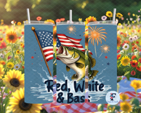 American Bass Skinny Tumbler Wrap, Sublimation Design Product Image 4