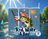 American Bass Skinny Tumbler Wrap, Sublimation Design Product Image 3
