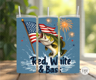 American Bass Skinny Tumbler Wrap, Sublimation Design Product Image 2
