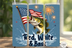 American Bass Skinny Tumbler Wrap, Sublimation Design Product Image 1