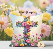 Flowers Cross Garden Flag Product Image 3