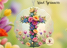 Flowers Cross Wind Spinner Product Image 2