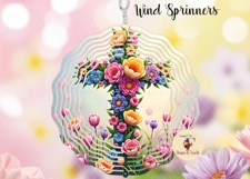 Flowers Cross Wind Spinner Product Image 3