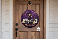 Halloween Brunette Door Hanger, Sublimation Design Product Image 2
