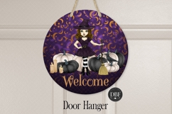 Halloween Brunette Door Hanger, Sublimation Design Product Image 1