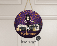 Halloween Witch Door Hanger, Sublimation Design Product Image 2