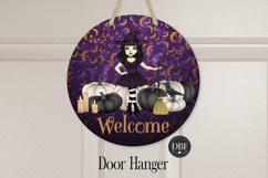Halloween Witch Door Hanger, Sublimation Design Product Image 1