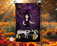 Halloween Witch Garden Flag, Sublimation Design, PNG Product Image 2