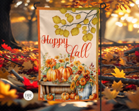 Happy Fall Garden Flag, Sublimation Design, PNG Product Image 2