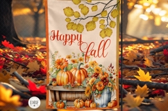 Happy Fall Garden Flag, Sublimation Design, PNG Product Image 1
