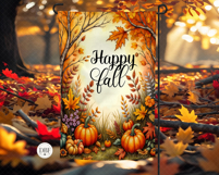 Happy Fall Garden Flag, Sublimation Design Product Image 2
