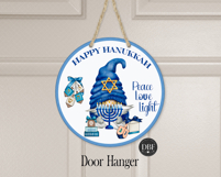 Happy Hanukkah Door Hanger, Sublimation Design, PNG Product Image 2