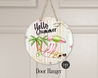 Hello Summer Door Hanger, Sublimation Design, PNG Product Image 2