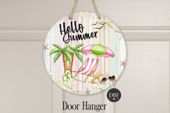 Hello Summer Door Hanger, Sublimation Design, PNG Product Image 1