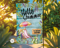 Hello Summer Garden Flag, Sublimation Design Product Image 2
