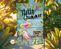 Hello Summer To Pool Garden Flag, Sublimation Design Product Image 2