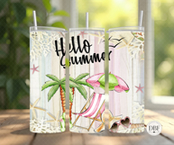 Hello Summer Skinny Tumbler, Sublimation Design, PNG Product Image 2