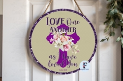 Love One Another Door Hanger, Bible Verse PNG, Sublimation Product Image 1