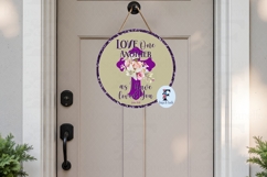 Love One Another Door Hanger, Bible Verse PNG, Sublimation Product Image 4