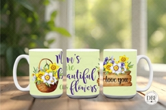 Mom's Are Beautiful As Flowers Mug Wrap, Sublimation Product Image 1