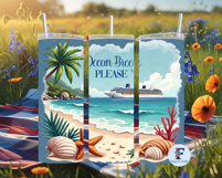 Ocean Breeze Skinny Tumbler Wrap, Sublimation Design Product Image 2