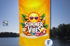 Summer Vibes Garden Flag, Sublimation Design, PNG Product Image 1