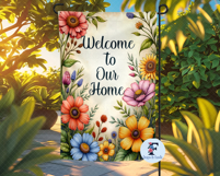 Welcome To Our Home, Summer Garden Flag, Sublimation Design Product Image 2