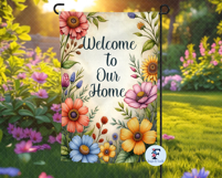 Welcome To Our Home, Summer Garden Flag, Sublimation Design Product Image 3